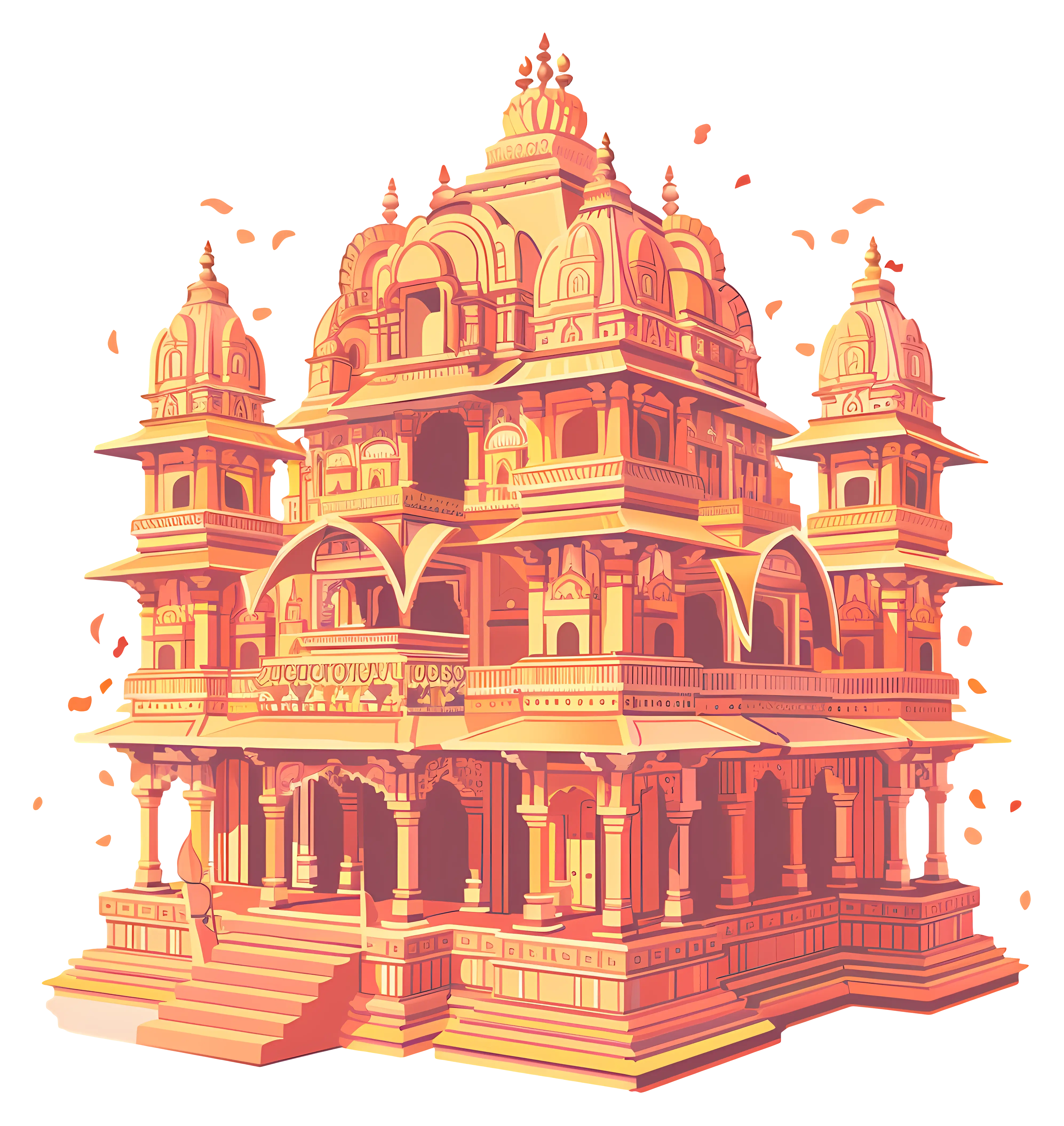 Traditional Temple Illustration