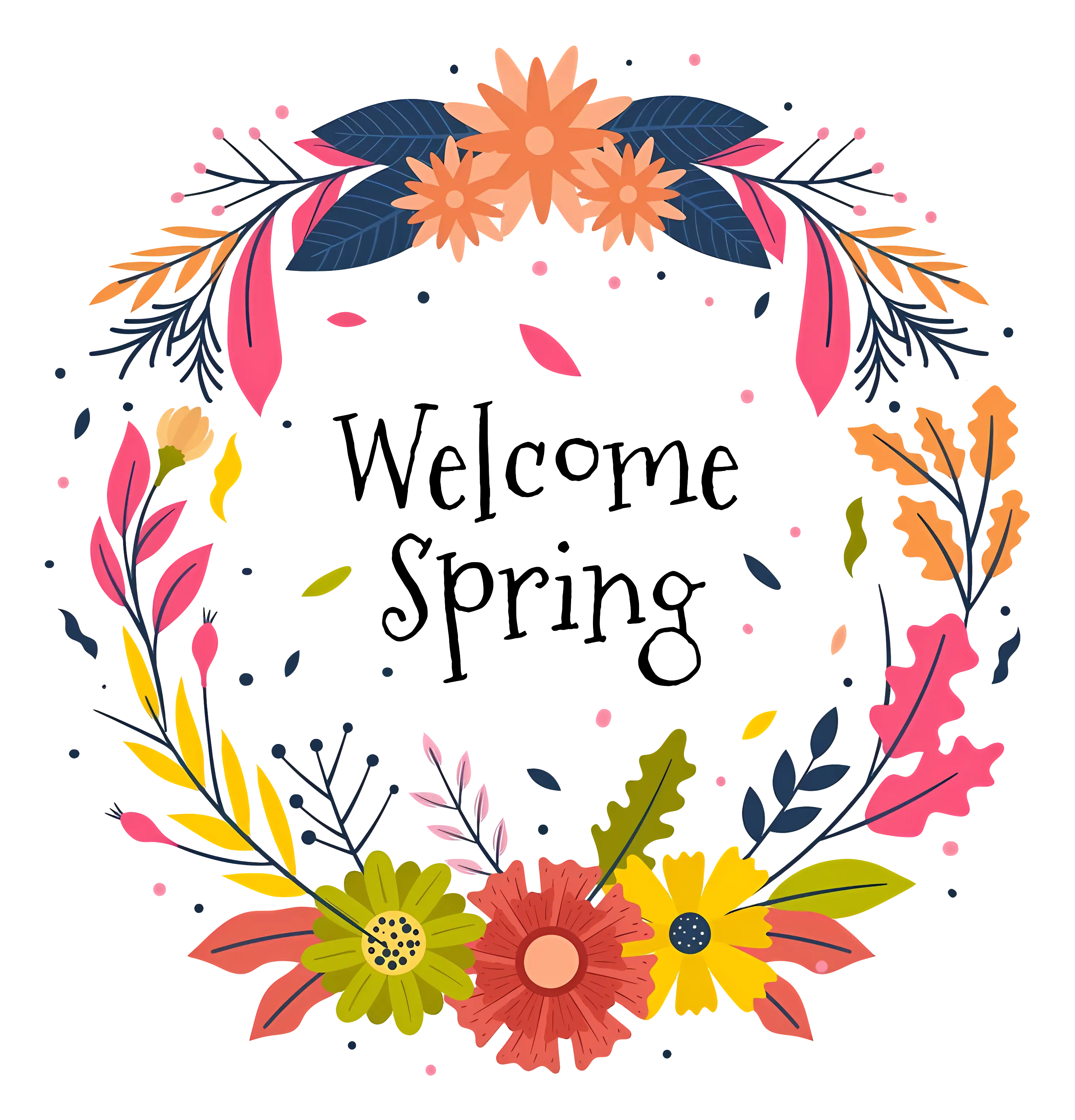 Welcome Spring Floral Artwork