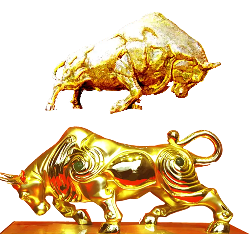 Golden Bull Statues