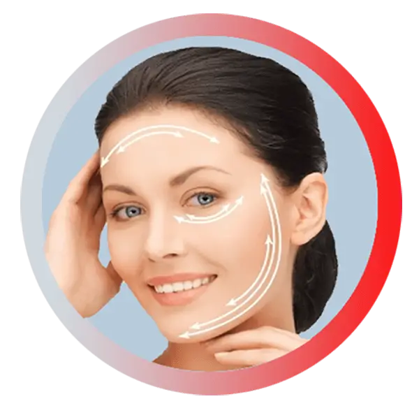 Skincare Illustration with Arrows on Face