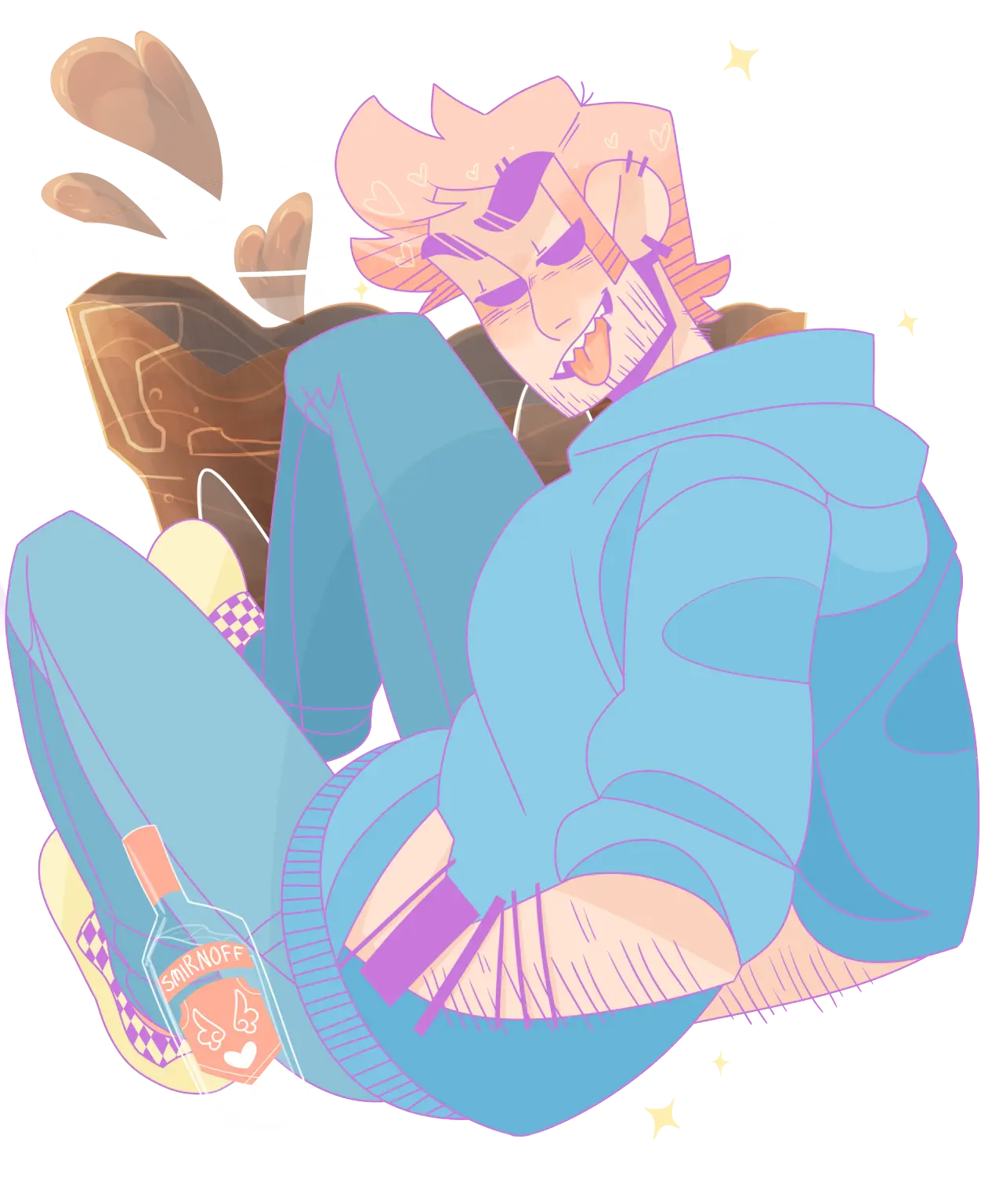 Relaxing Character with Drink