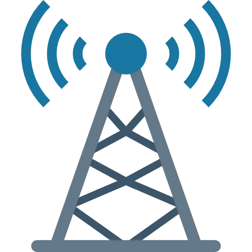 Communication Tower with Signal Waves