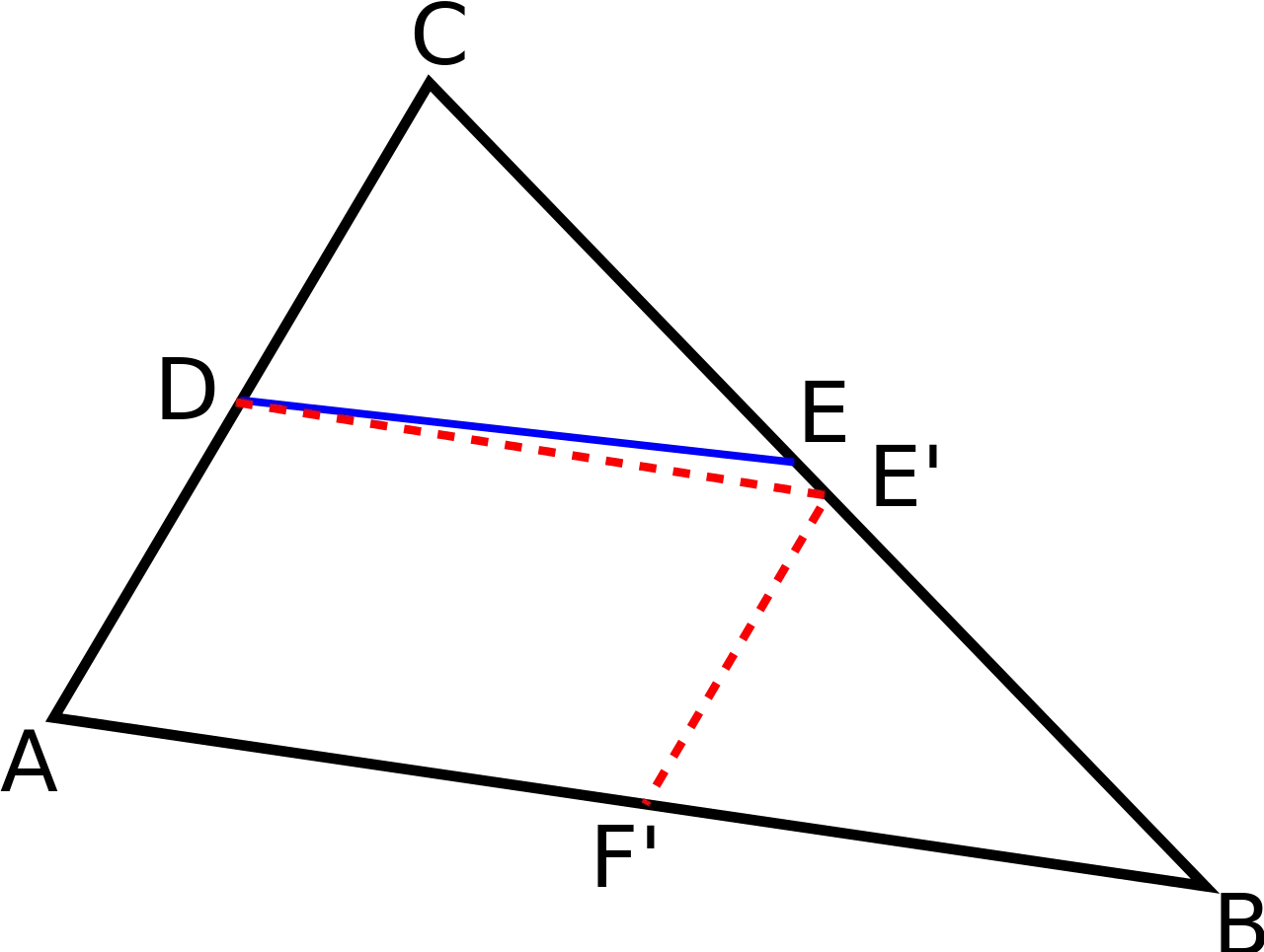 Mathematical Triangle Diagram with Labels