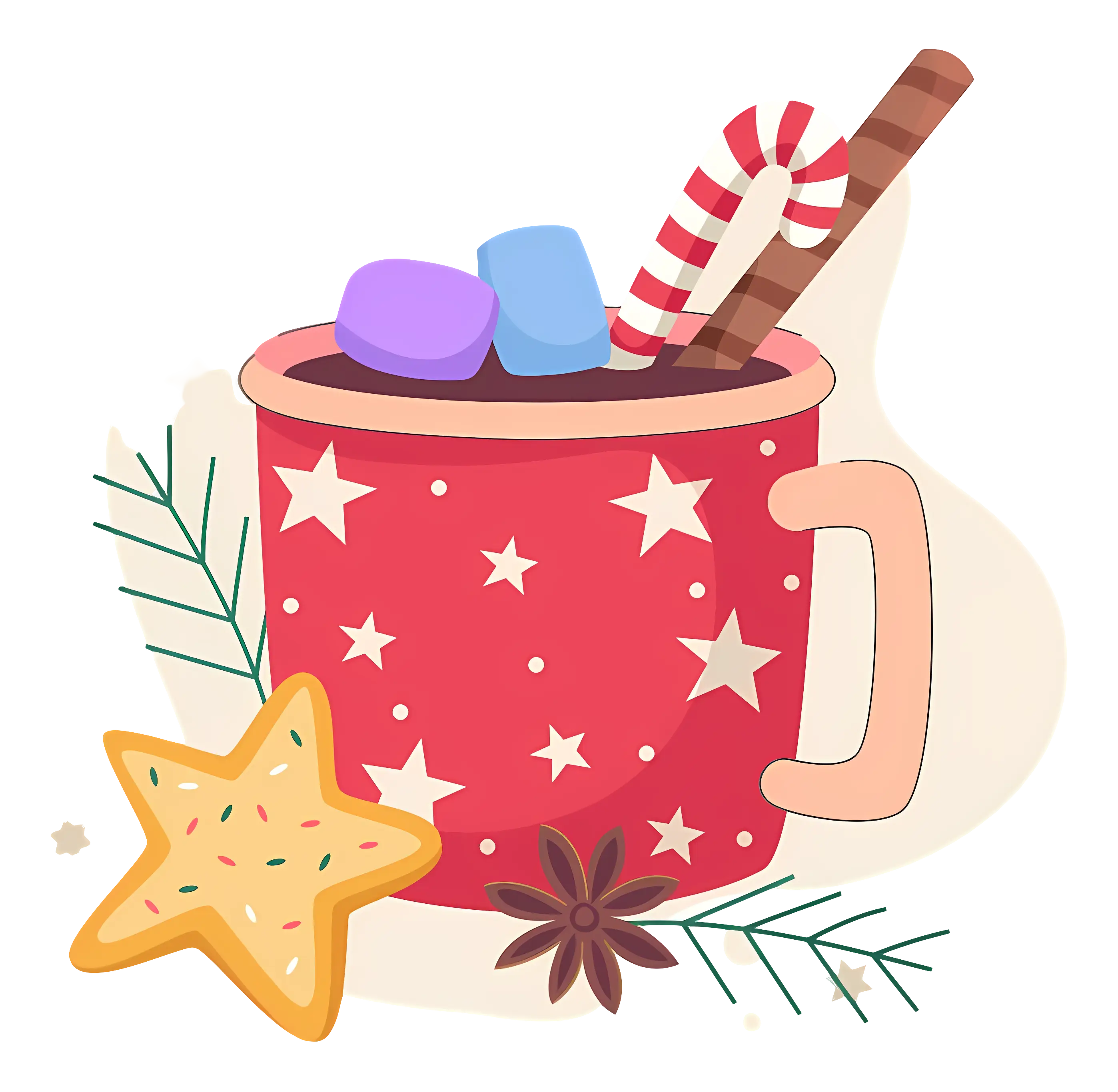 Holiday Mug of Hot Chocolate with Marshmallows