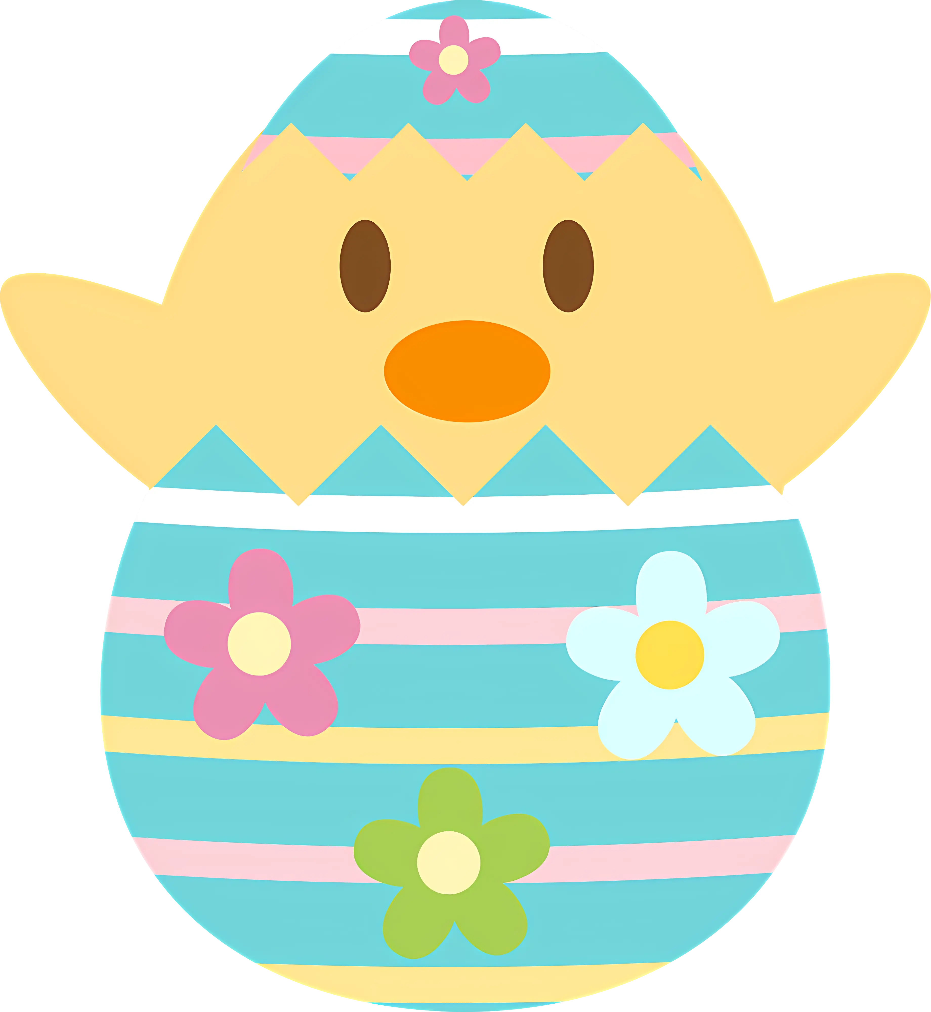 Cute Easter Chick in Eggshell