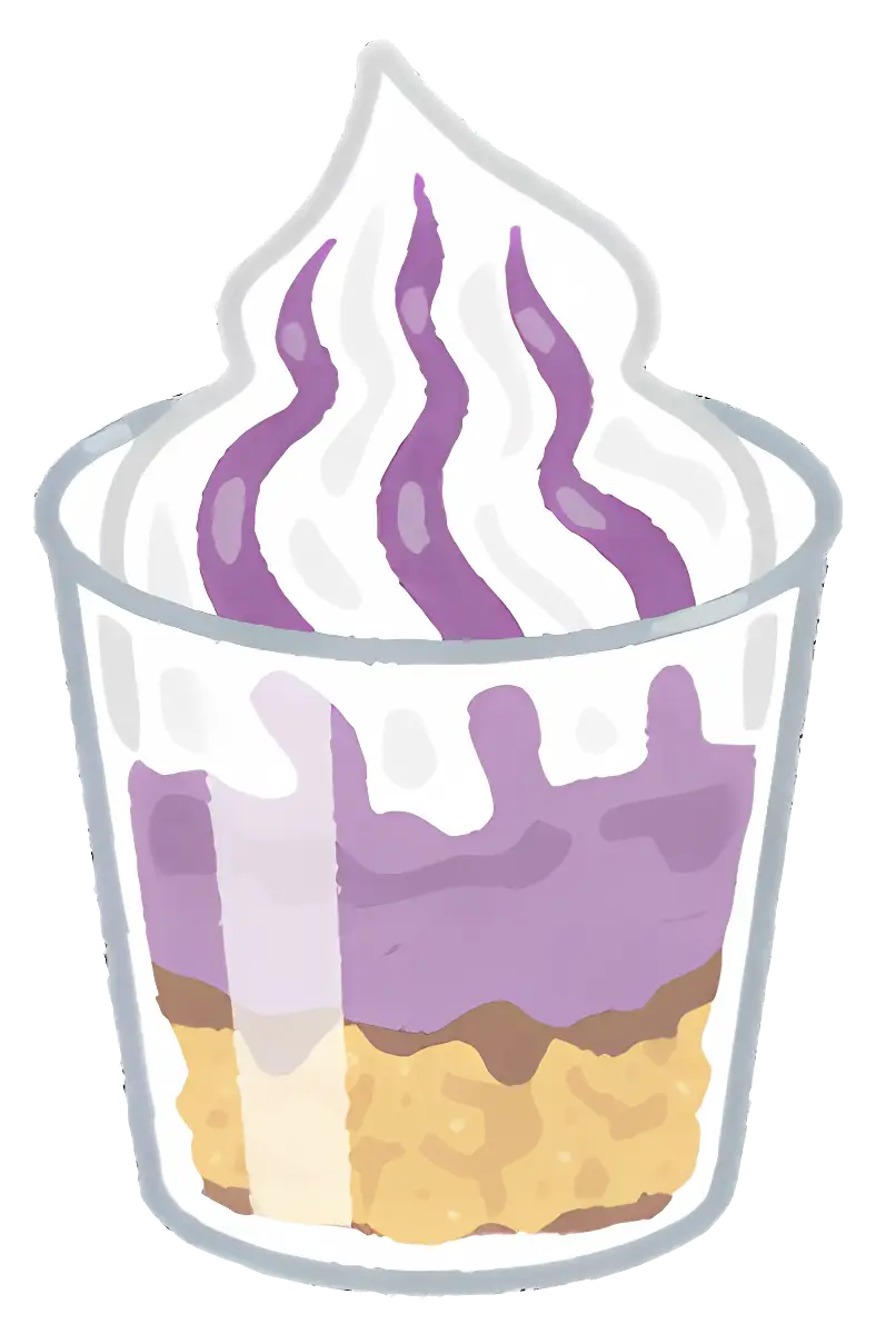 Creamy Purple Dessert in Glass Cup