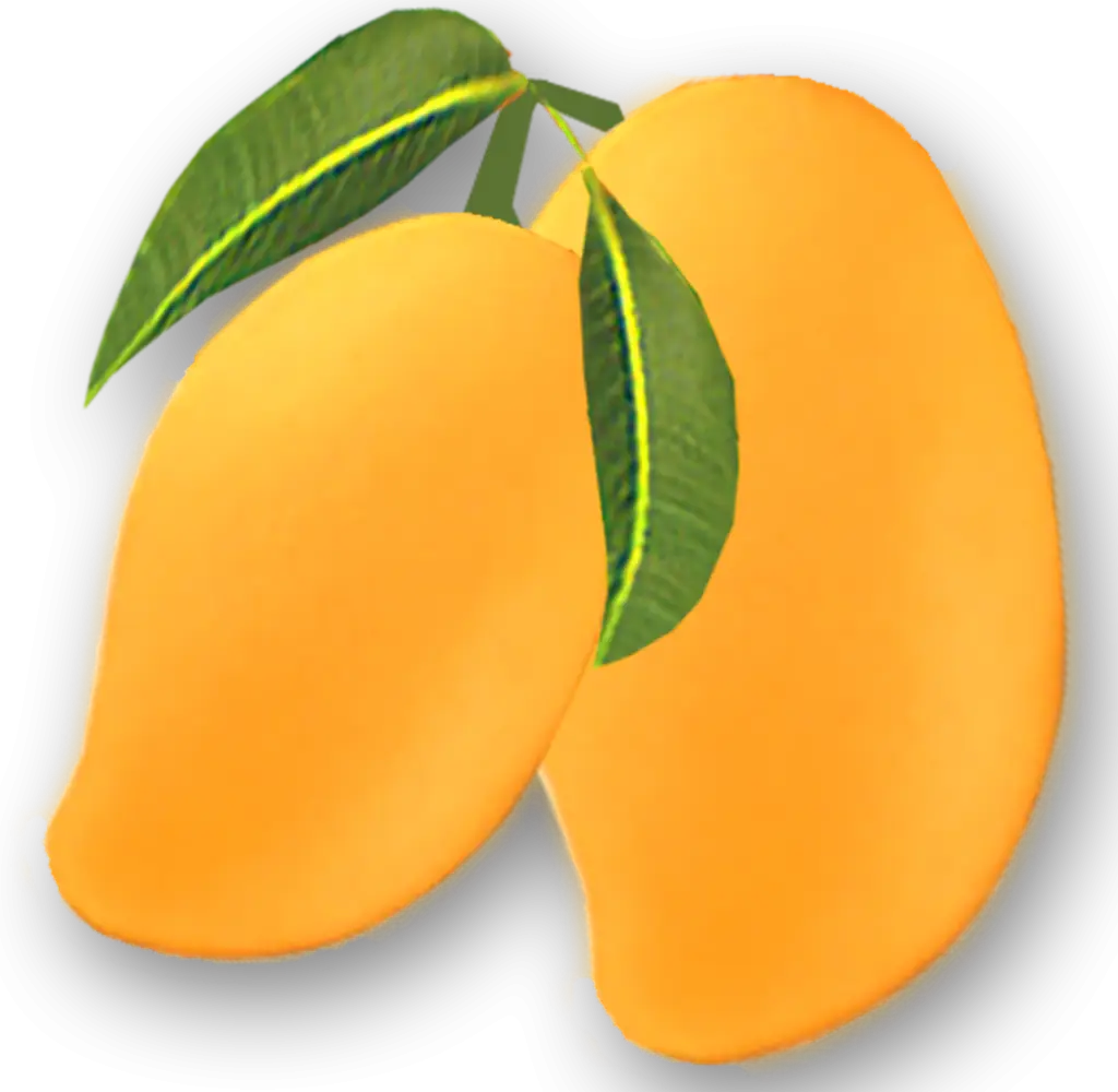 Juicy Mangoes with Leaves Illustration