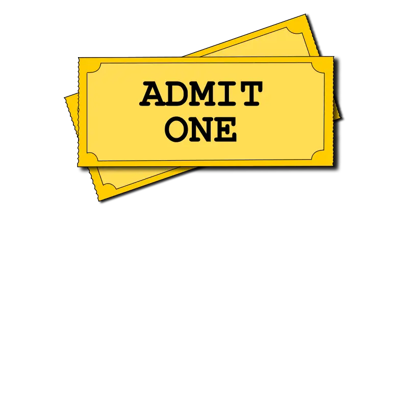 Yellow Admit One Ticket Icon