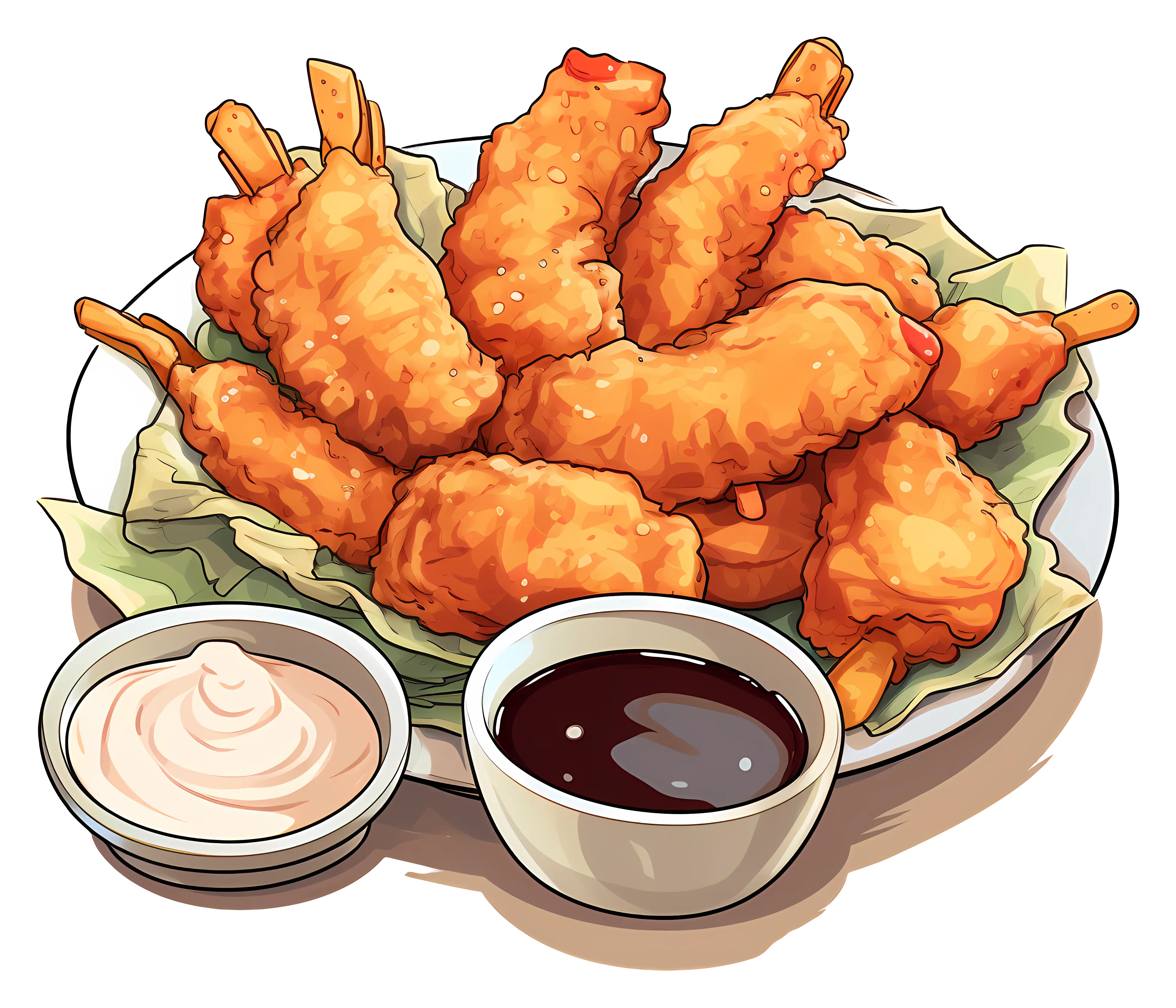 Fried Chicken Fingers with Condiments