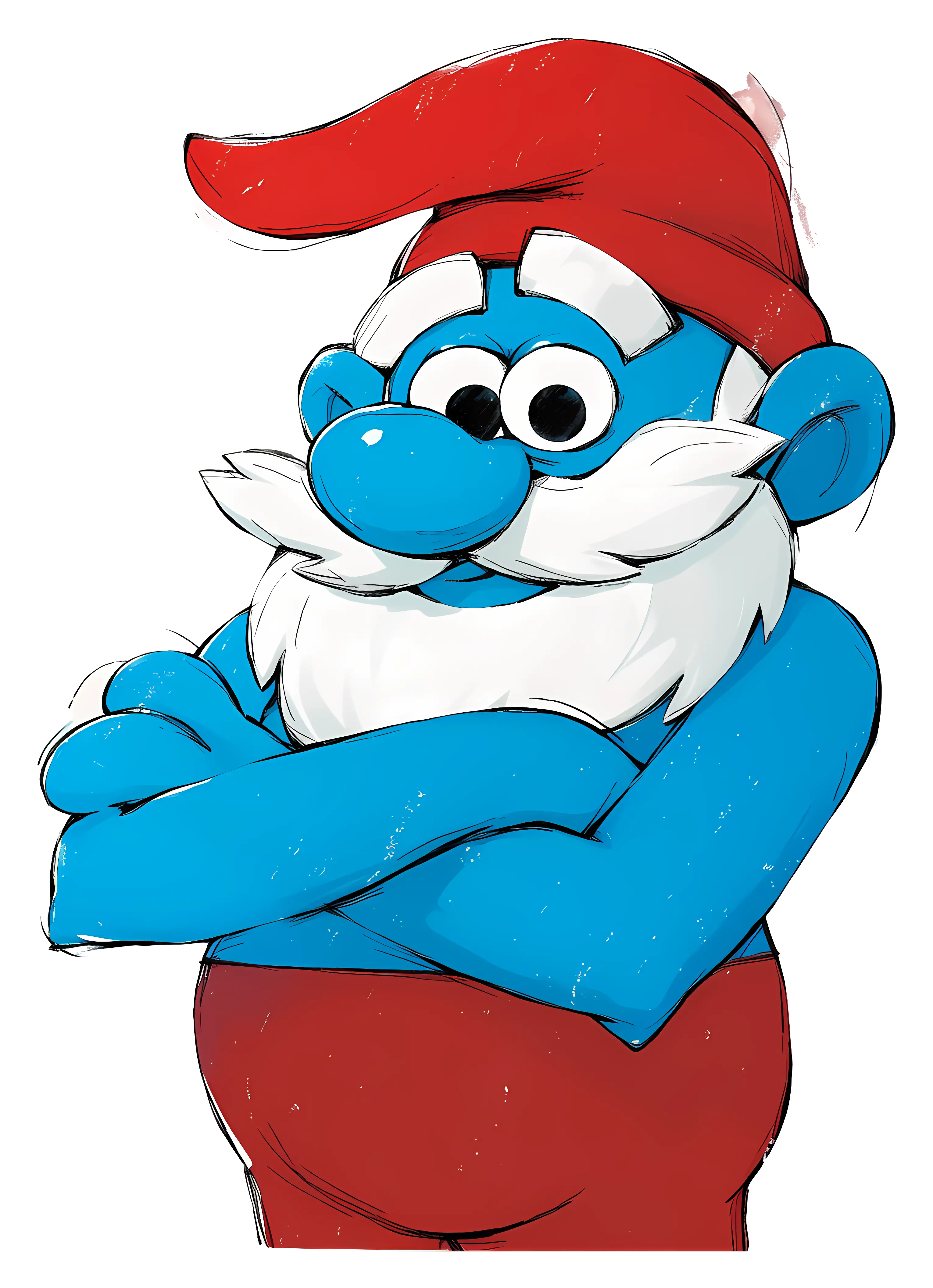 Blue Cartoon Character with Hat