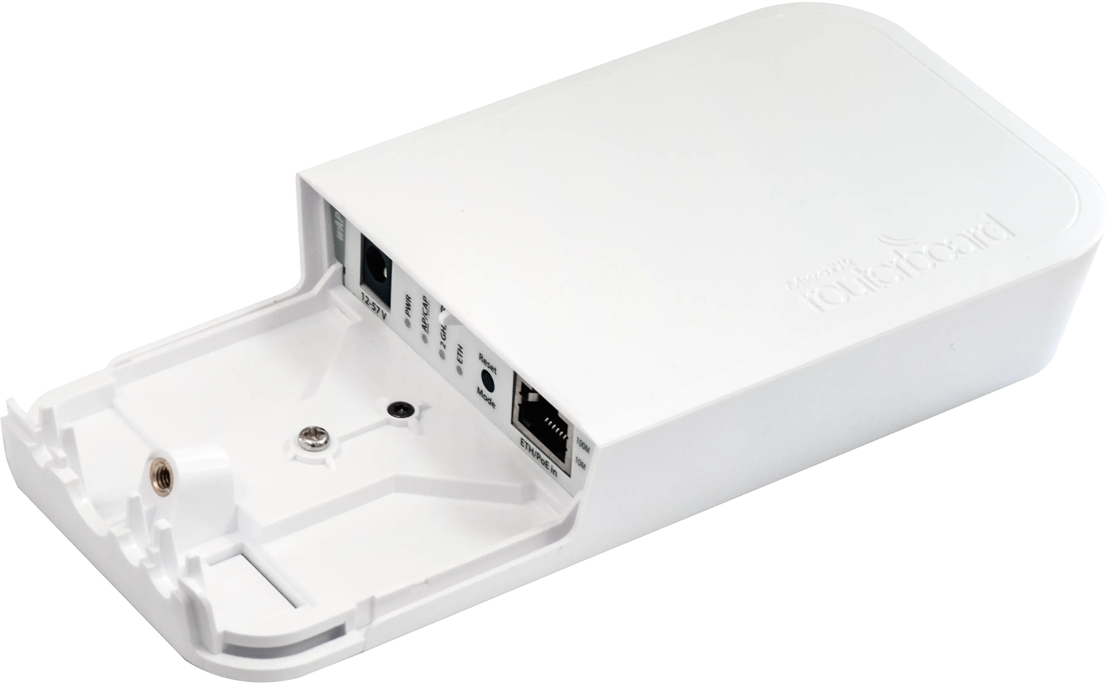 White Wall-Mounted Router with Open Ports