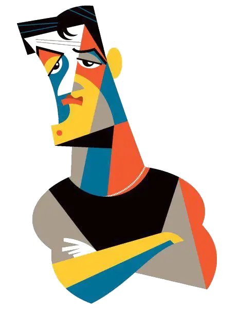 Colorful Abstract Man in Cubist Style
