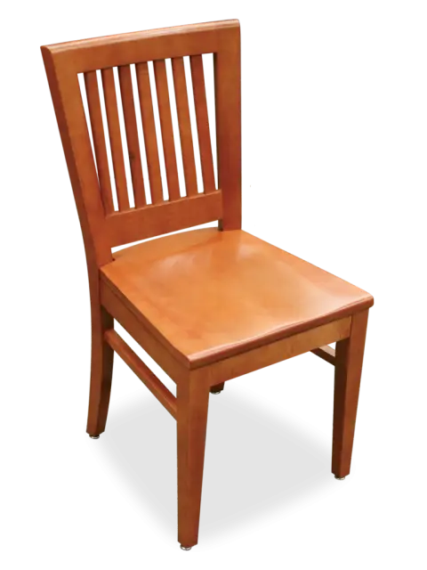 Simple Wooden Chair with Slatted Back
