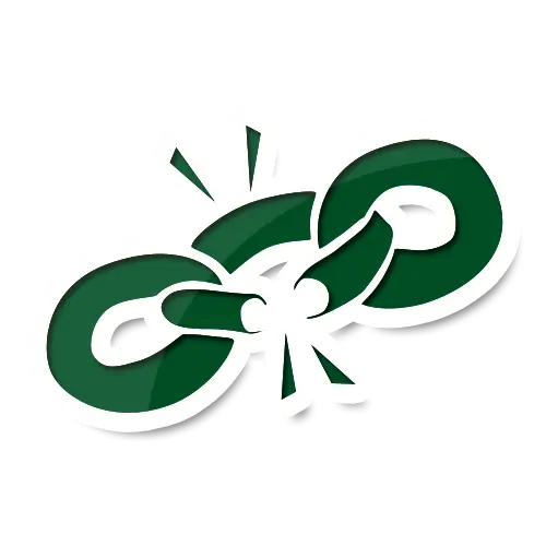 Green Broken Chain Symbol