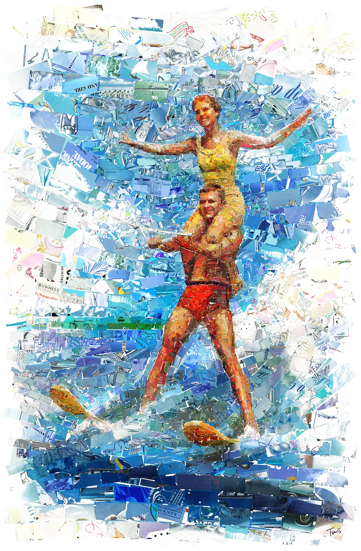 Couple Water Skiing in Summer