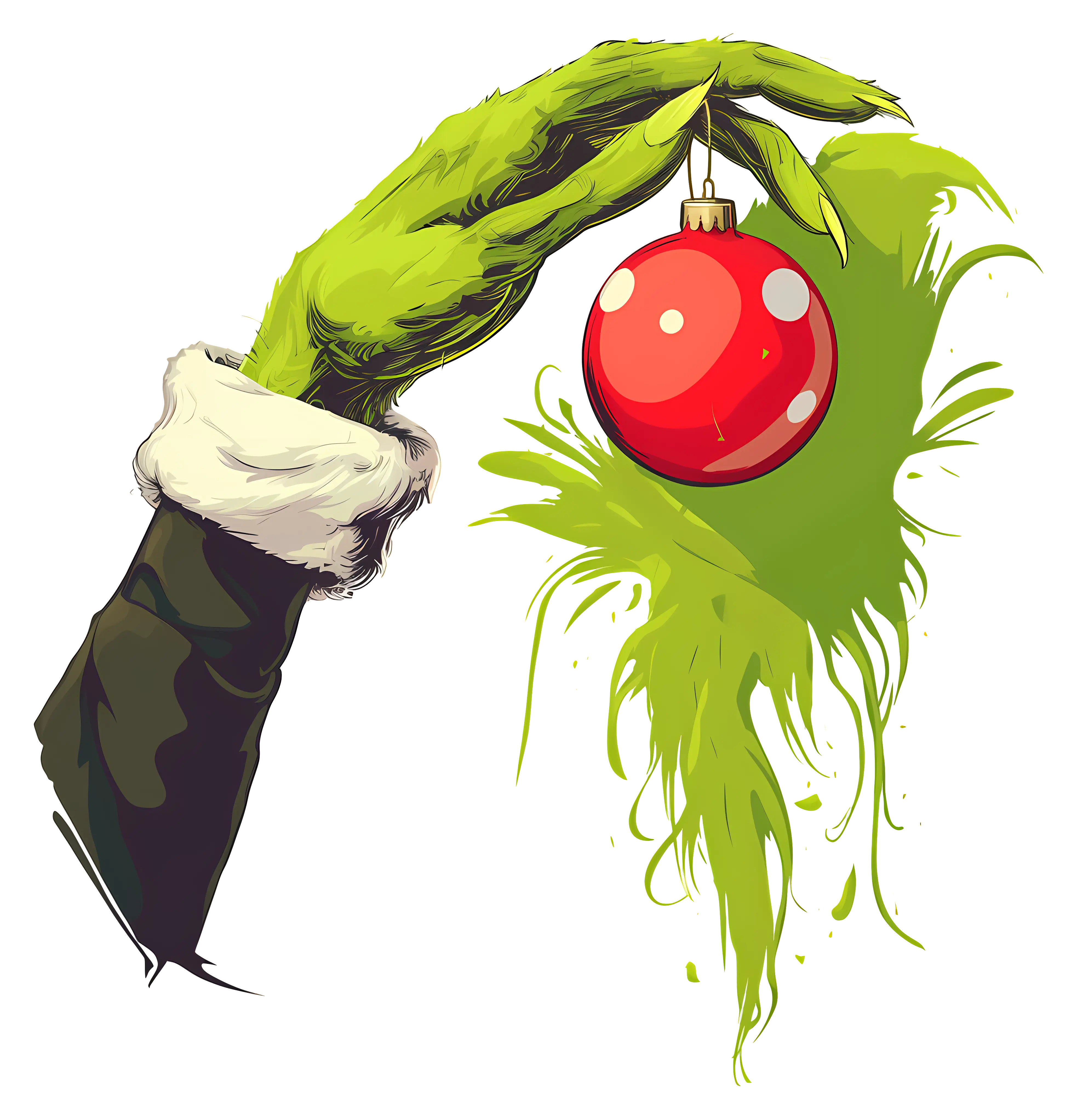 Green Hand Holding Ornament