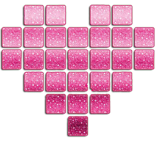Glittery Pink Heart Shape