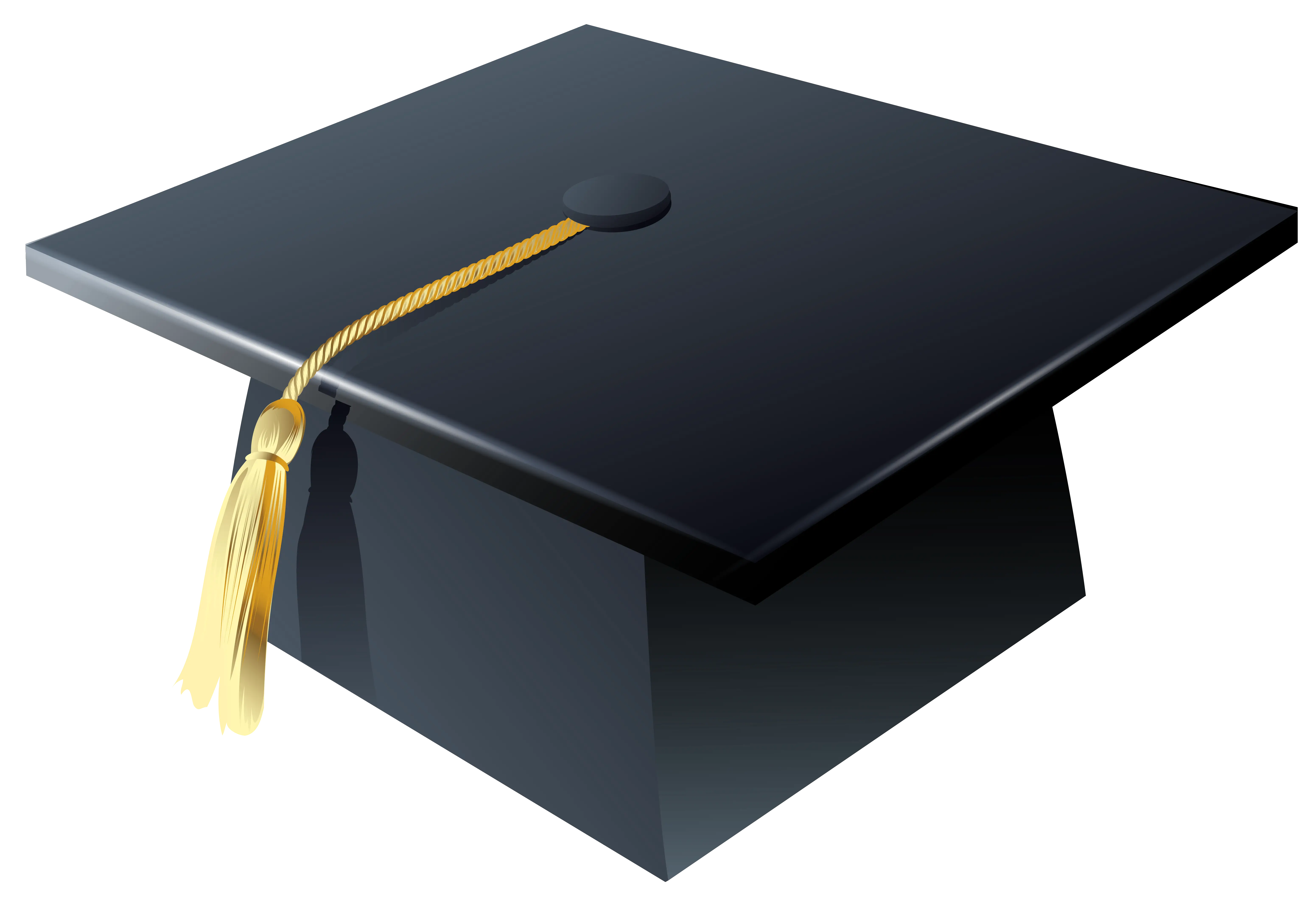Black Graduation Cap with Golden Tassel
