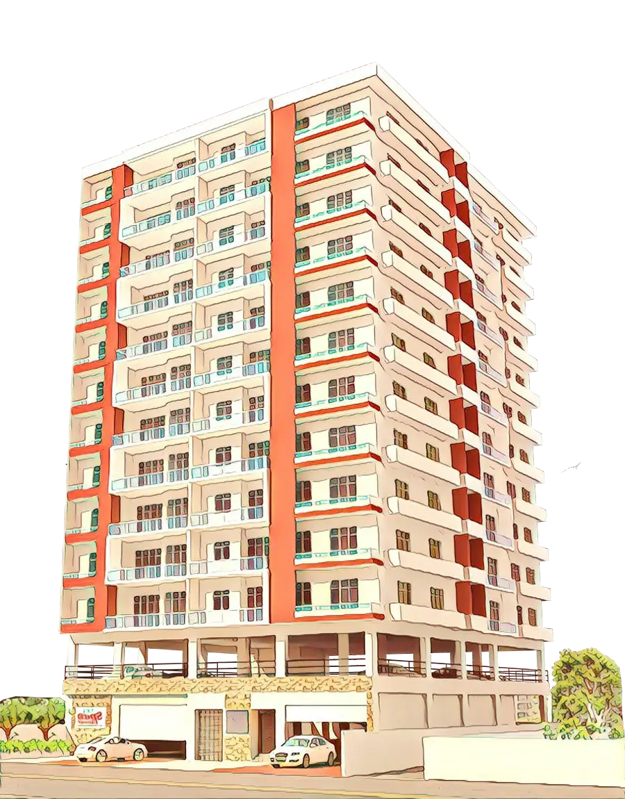 Illustration of a Multi-Story Apartment Building