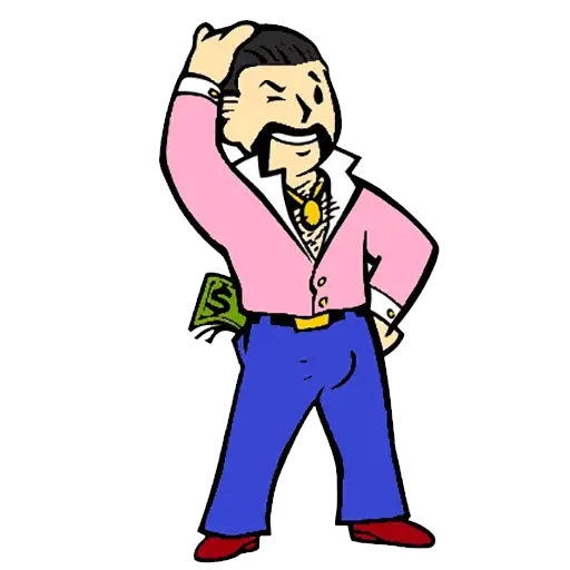Retro Cartoon Character with Money