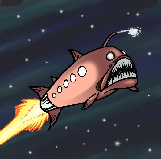 Space Fish Rocket in the Stars