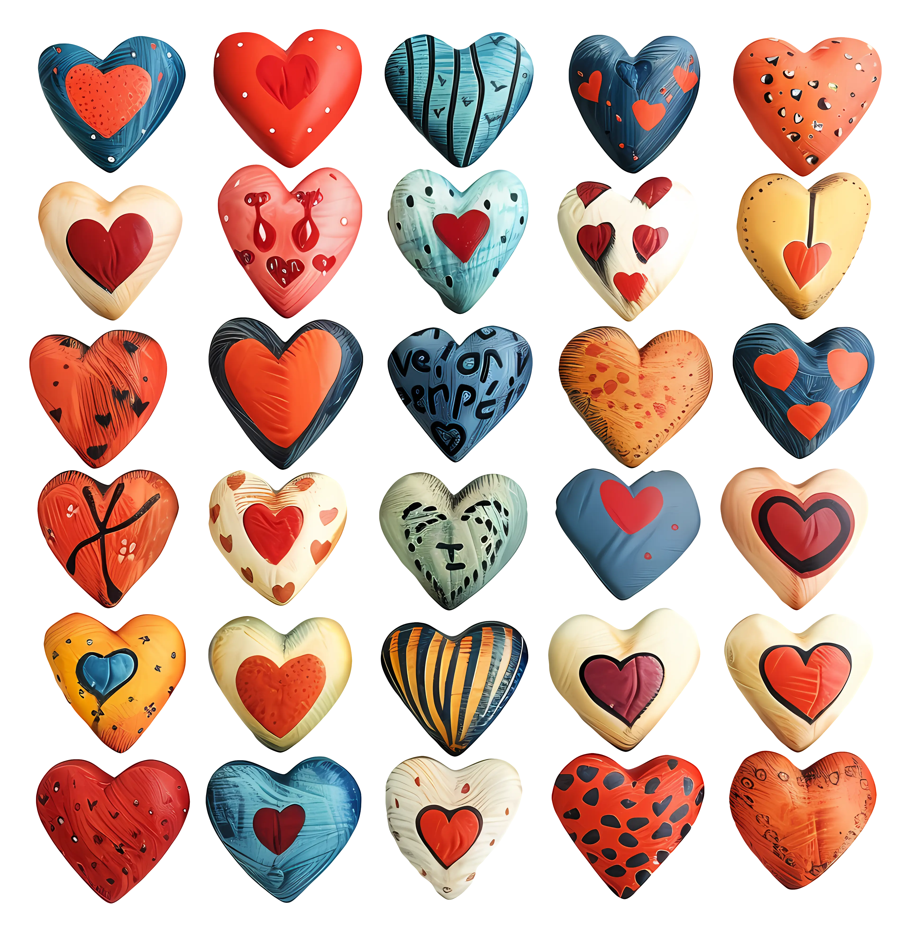 Colorful Hearts Pattern for Valentine&#039;s Day