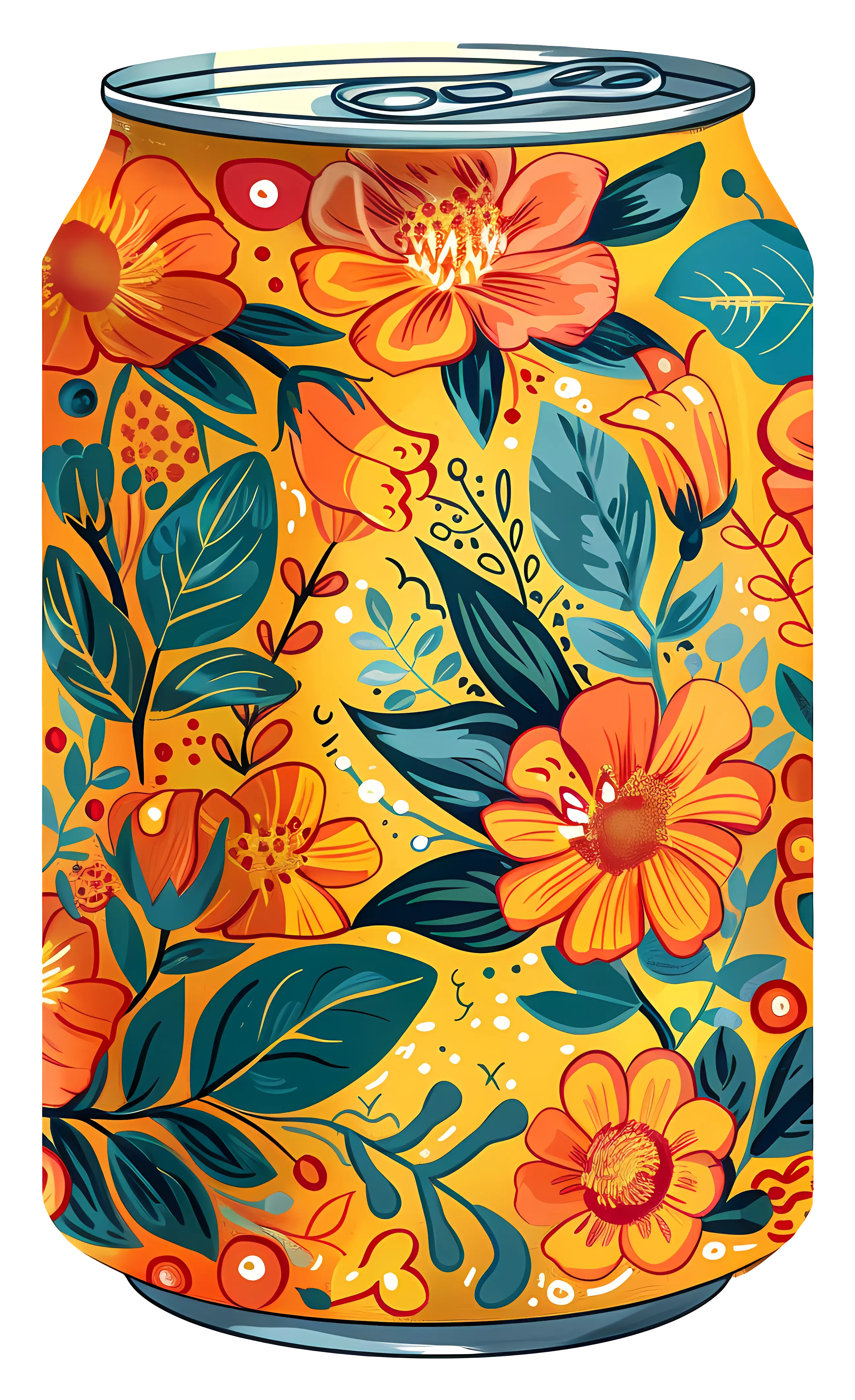 Floral Designed Beverage Can