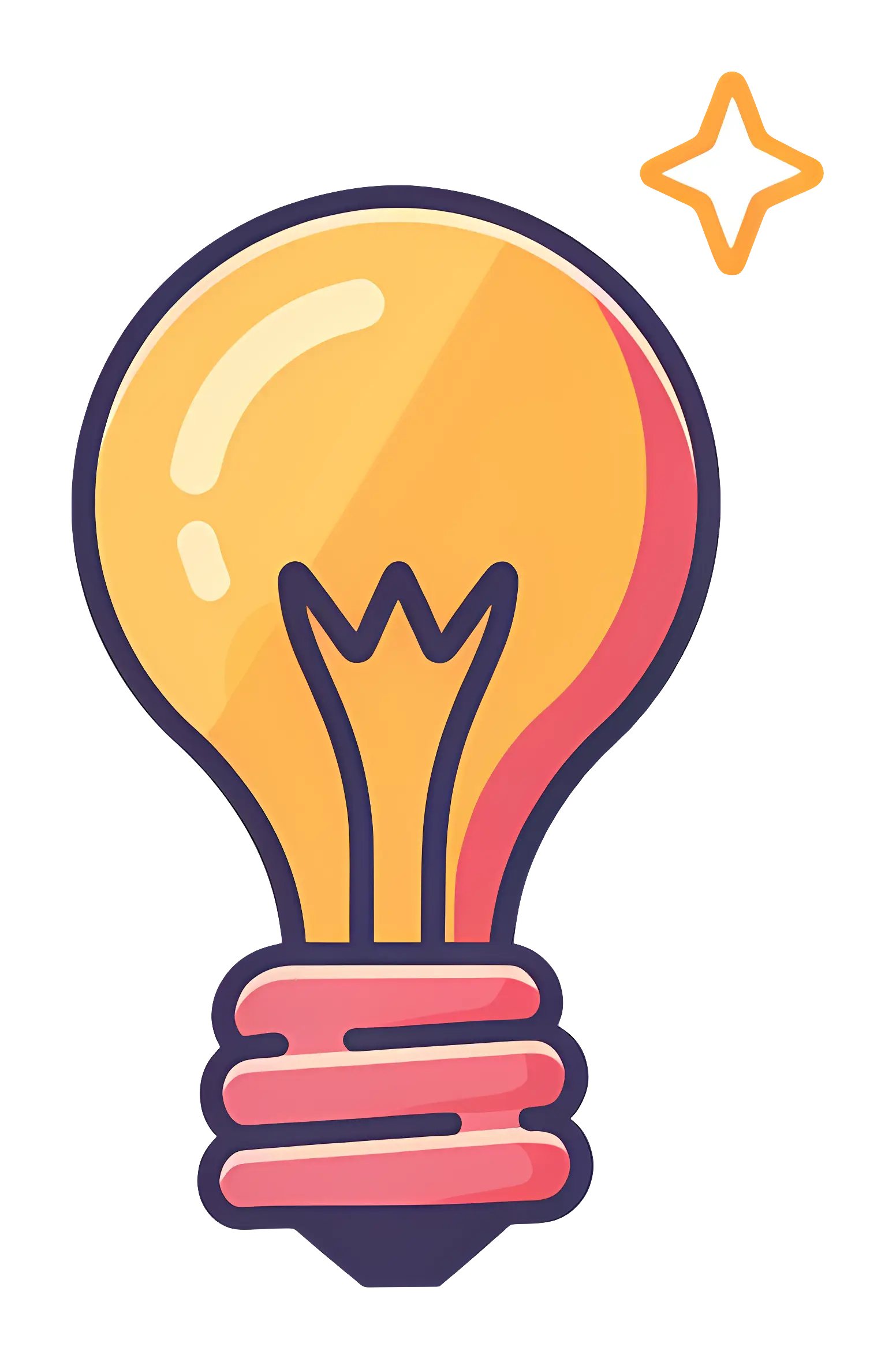 Bright Cartoon Lightbulb Illustration