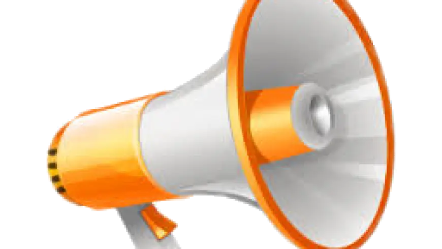 Orange and White Megaphone for Announcements