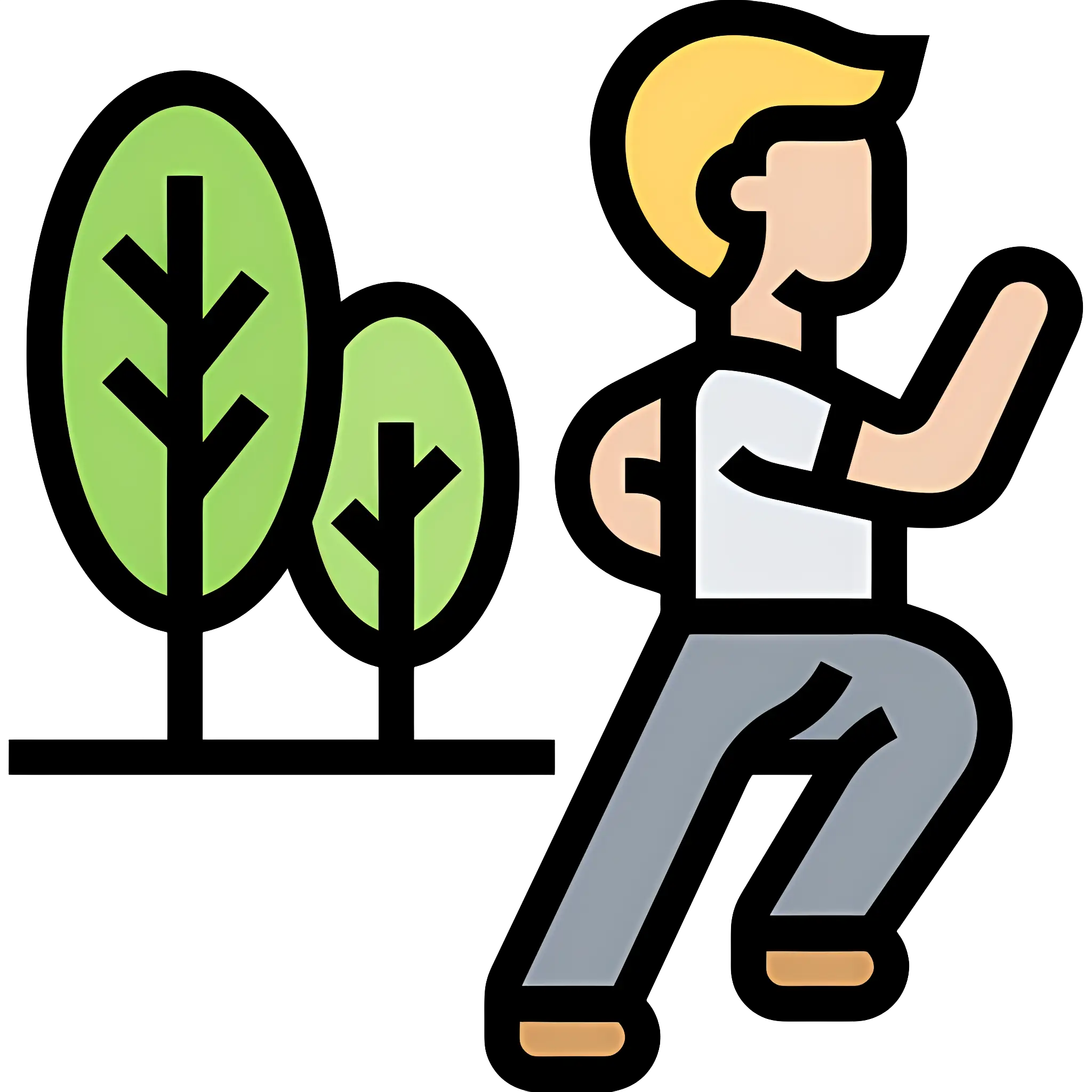 Person Running Near Trees