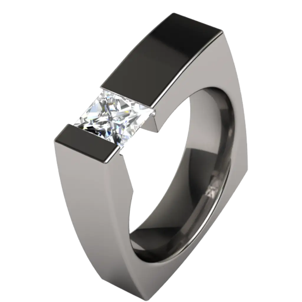 Elegant Square Design Silver Ring