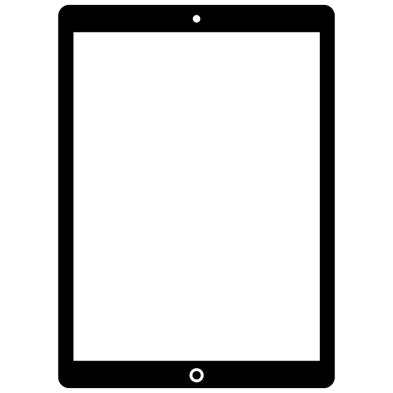 Black Tablet Frame Placeholder in Transparent Background