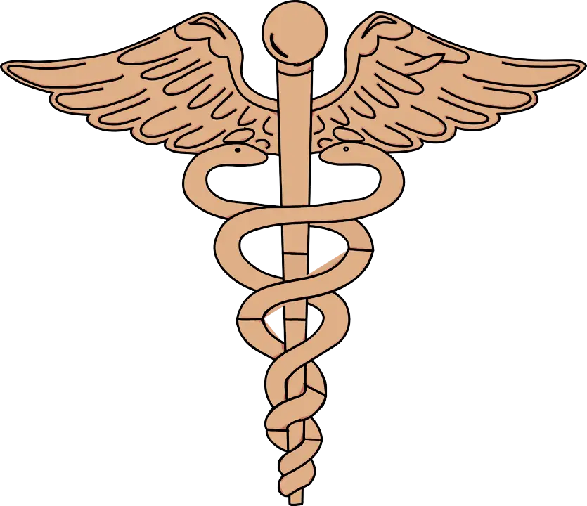 Caduceus Icon with Winged Staff and Serpents