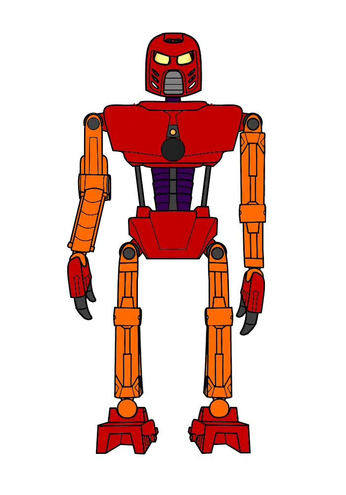 Red Robotic Figure Cartoon Design