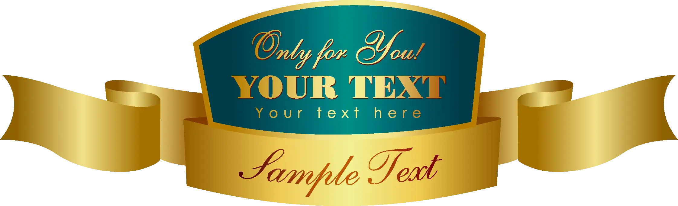 Gold Ribbon Banner with Text Placeholder