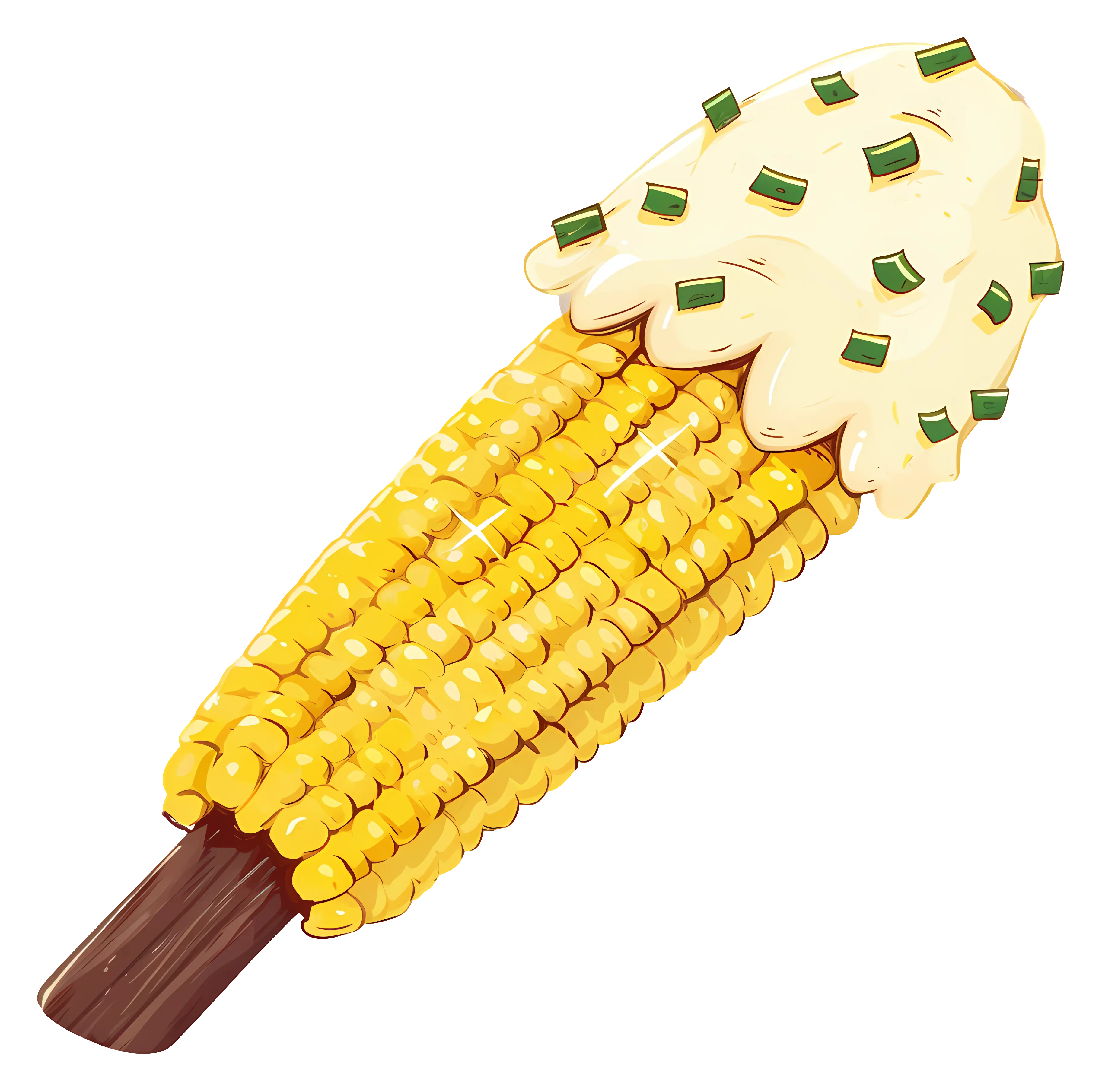 Corn on the Cob with Butter Illustration