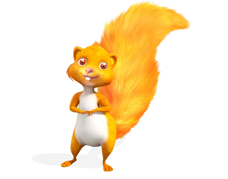 Bright Cartoon Squirrel Illustration