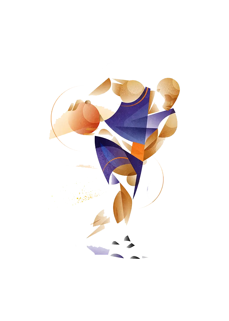 Abstract Basketball Player Illustration