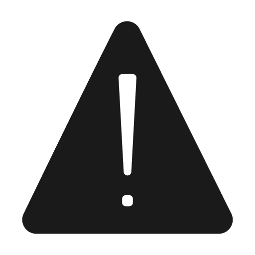 Black Warning Sign with Exclamation in Triangle