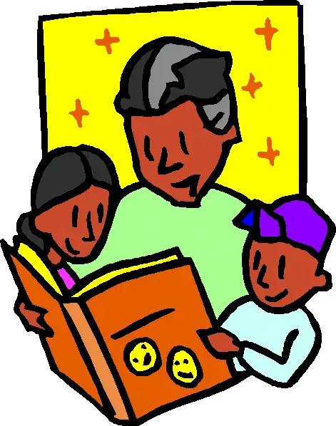 Family Reading a Book Together