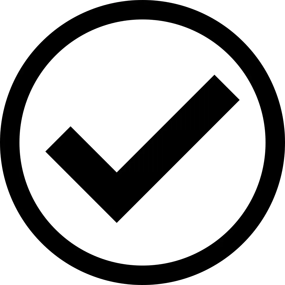 Black Checkmark in Circle Icon