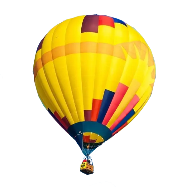 Bright Yellow Hot Air Balloon in the Sky