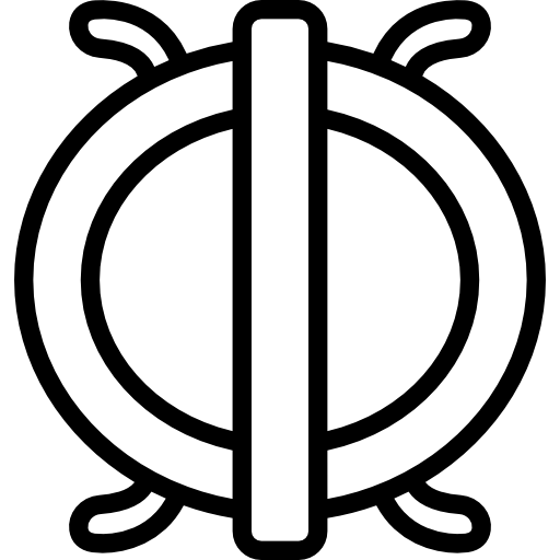 Black and White Steering Wheel Icon