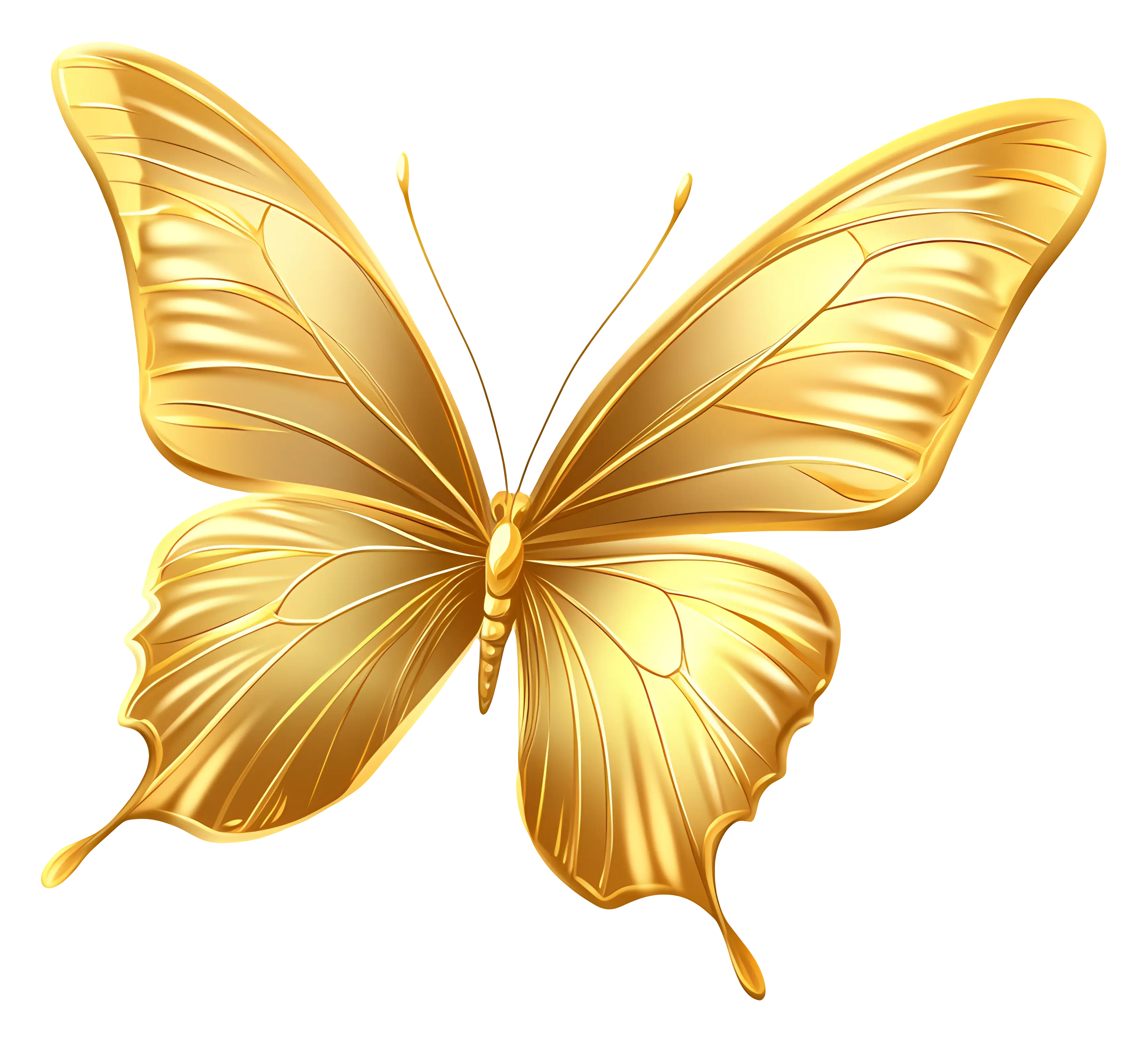 Golden Butterfly with Shiny Wings
