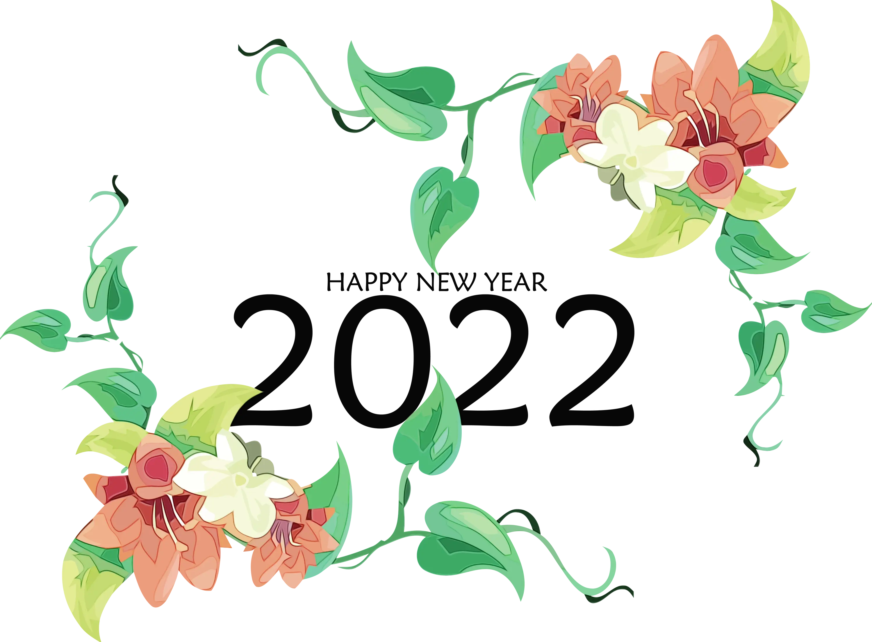 Floral Arrangement with &#039;2022 Happy New Year&#039;