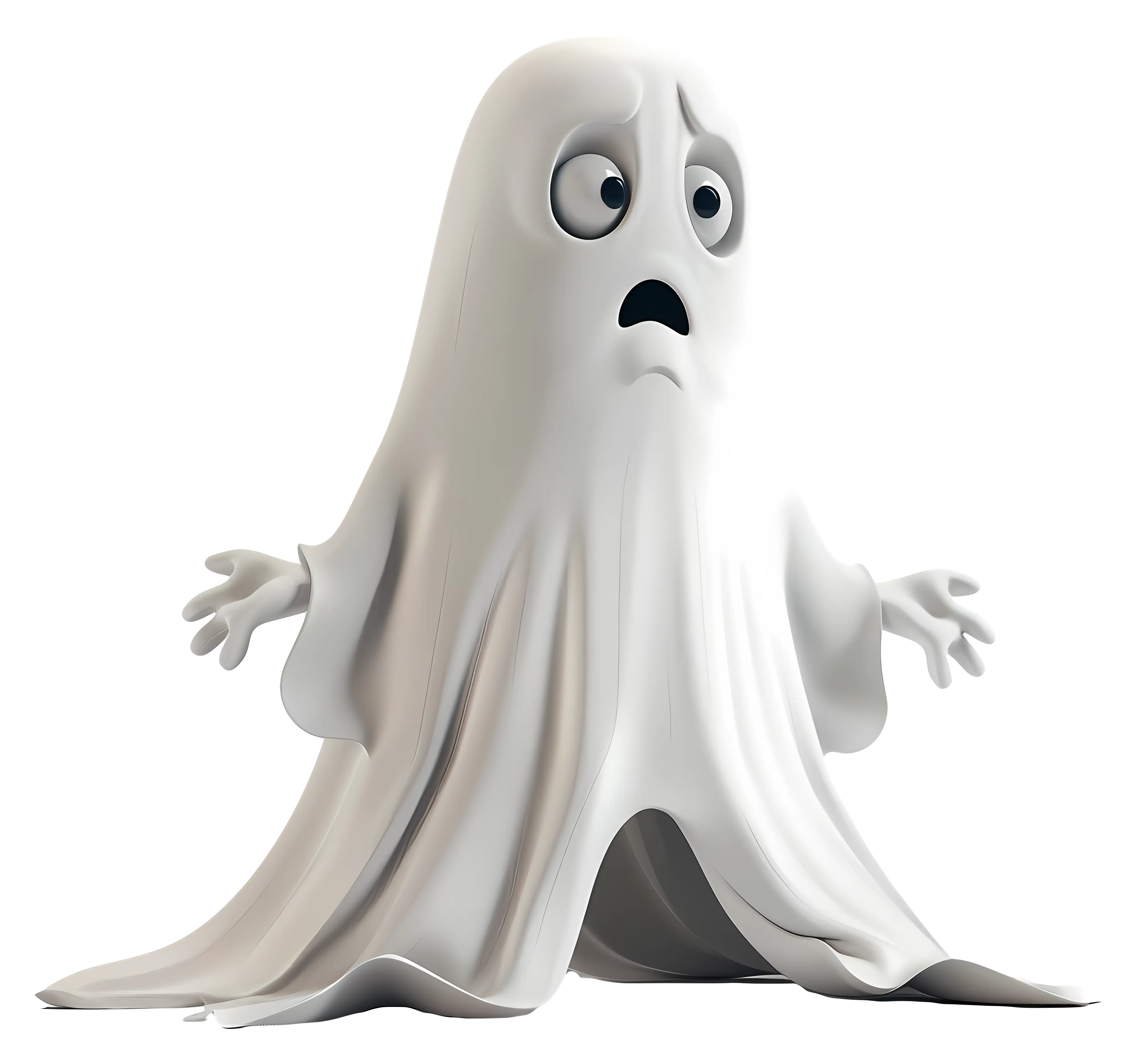Scared Cartoon Ghost Illustration