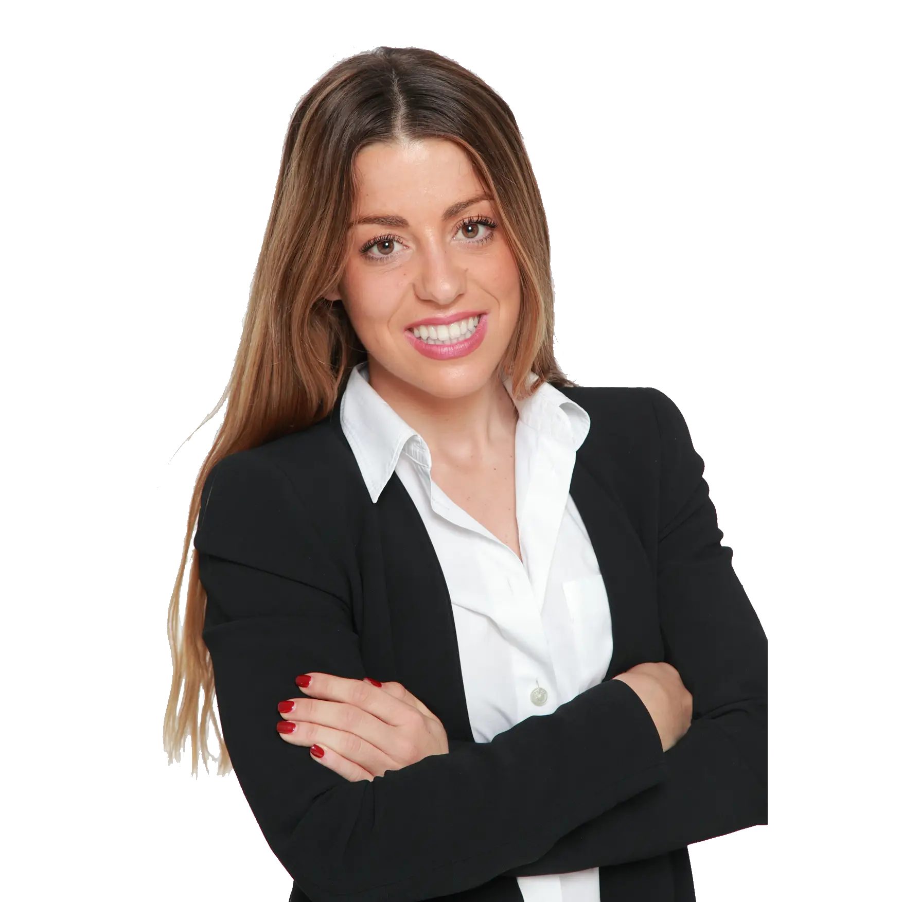 Portrait of Smiling Woman in Formal Business Attire