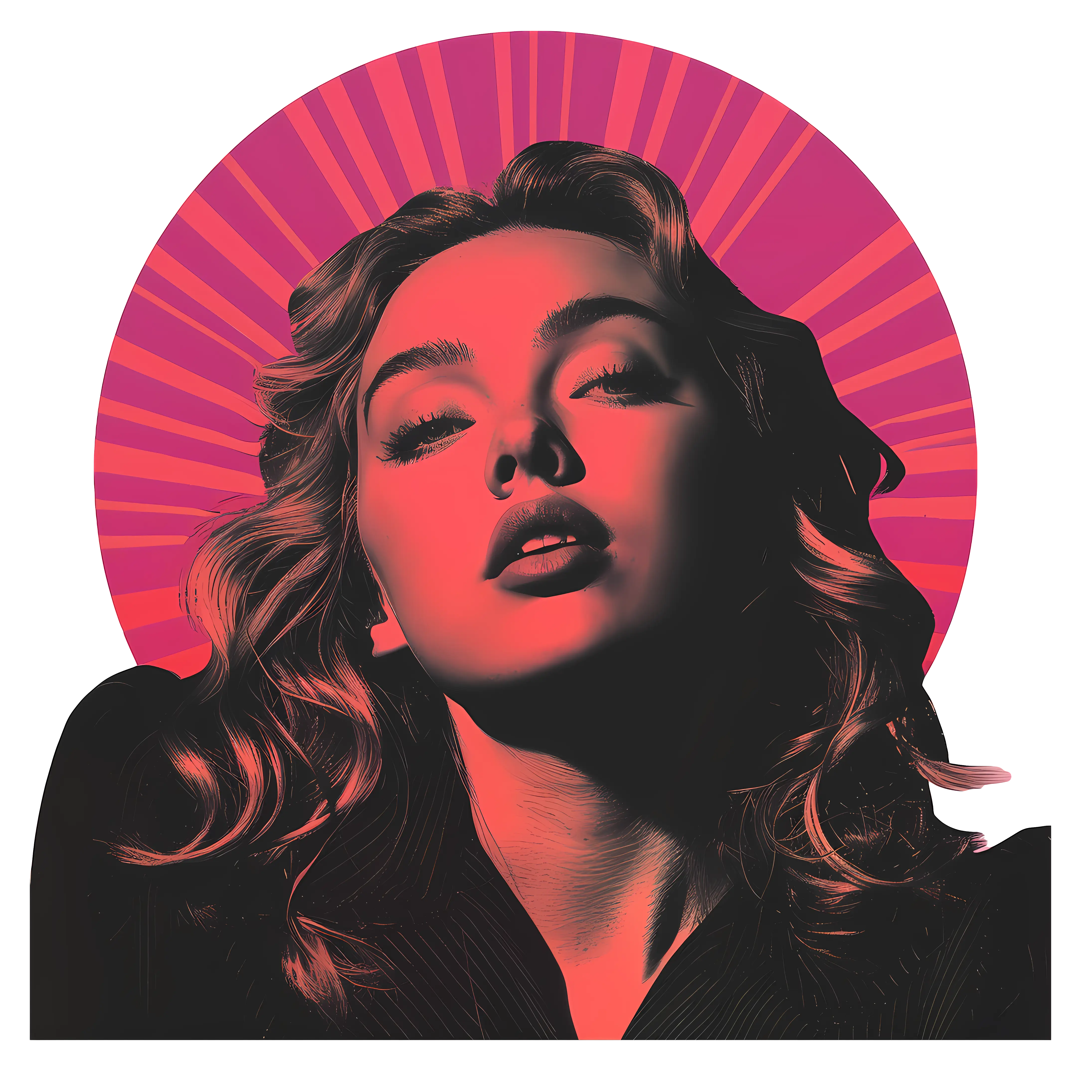 Red and Black Portrait Illustration