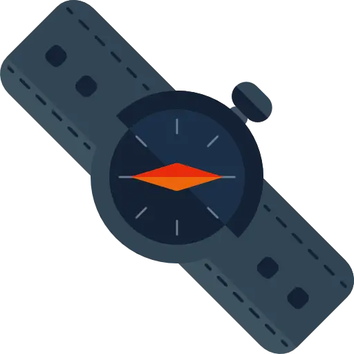 Dark Wristwatch with Compass Design