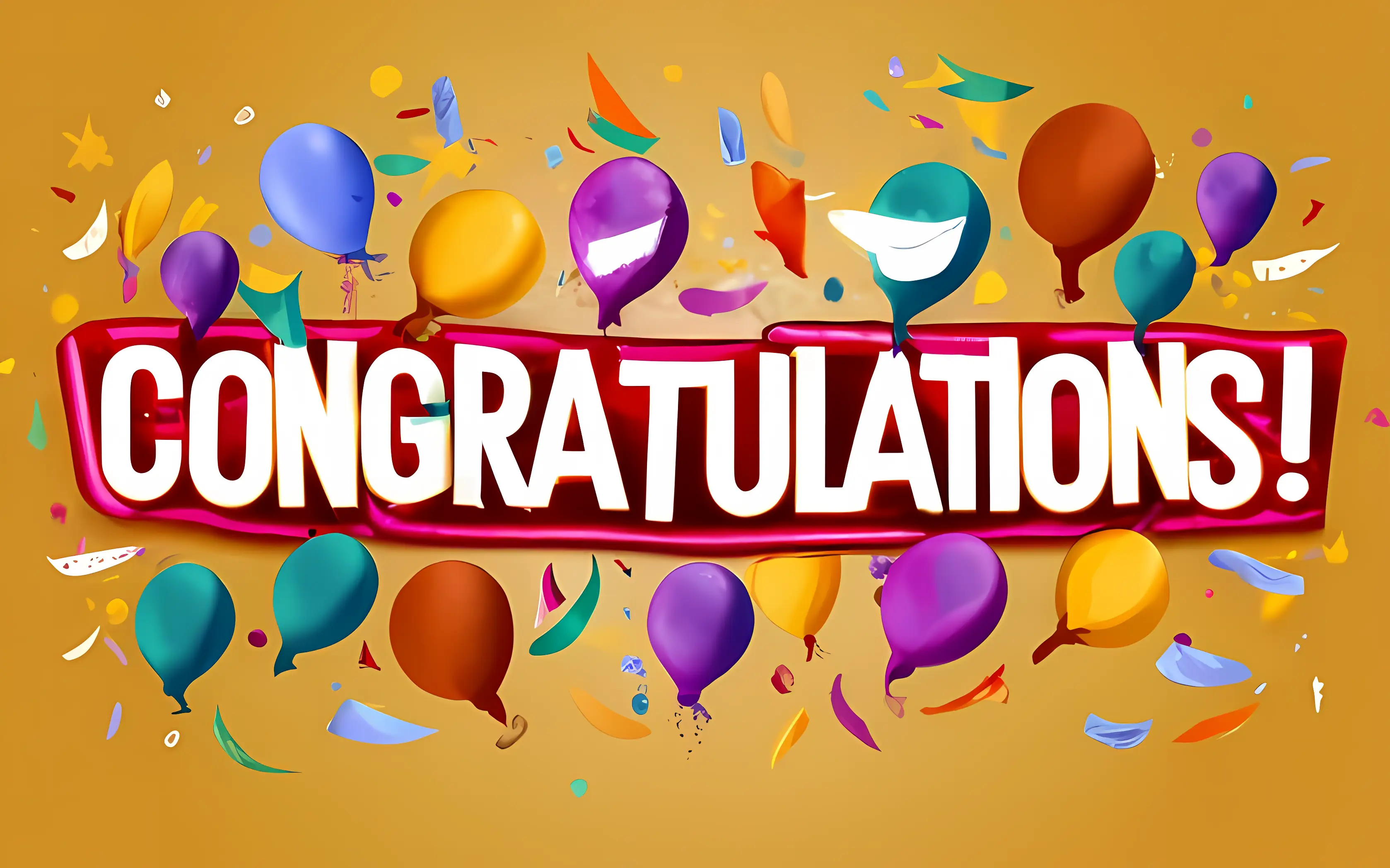 Congratulations Banner Decoration with Balloons